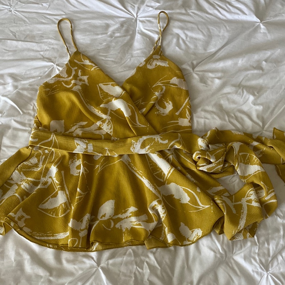 Yellow blouse tank top